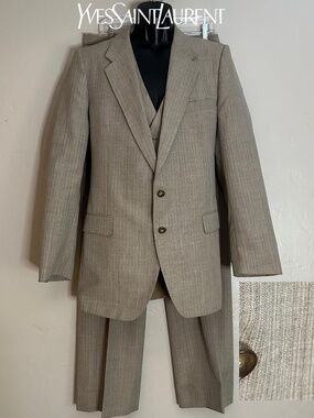 Yves St Laurent Vintage 3 Piece Suit ~40L Pants 32" waist 33" inseam Gently worn